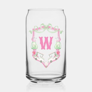 Aquarelle Pink & Green Golf Panier Monogram Crest