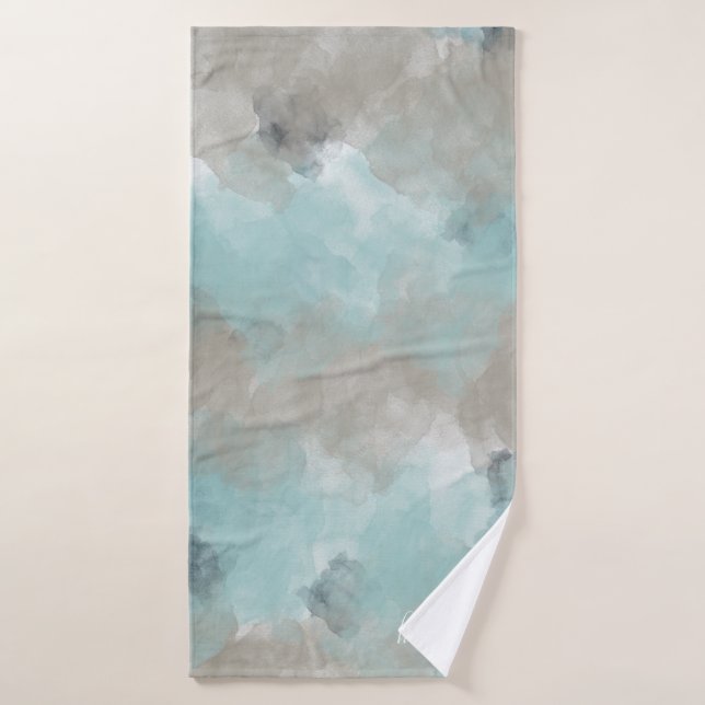 Aquarelle Plage Côtière Couleurs Serviette Avec No (Serviette de bain)
