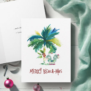 Aquarelle Plage tropicale Plage pliée Cartes de No