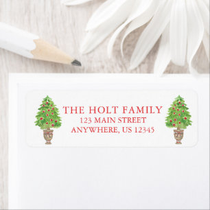 Aquarelle Plaid Christmas Topior Adresse de retour