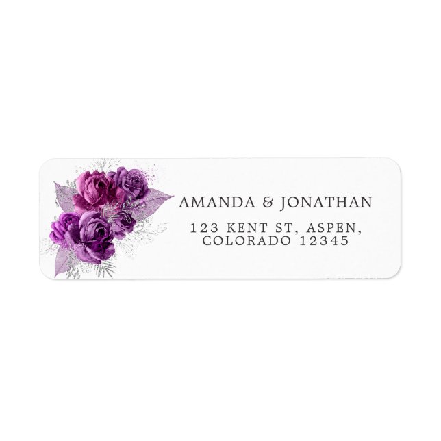 Aquarelle Plum et argent Floral (Devant)