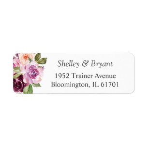 Aquarelle Plum Purple Lilac Floral Adresse de reto