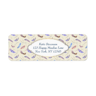 Aquarelle Plumes Feuilles et Branches Motif