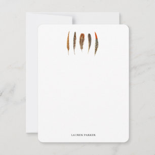 Aquarelle Plumes Rustique Cartes de notes personna