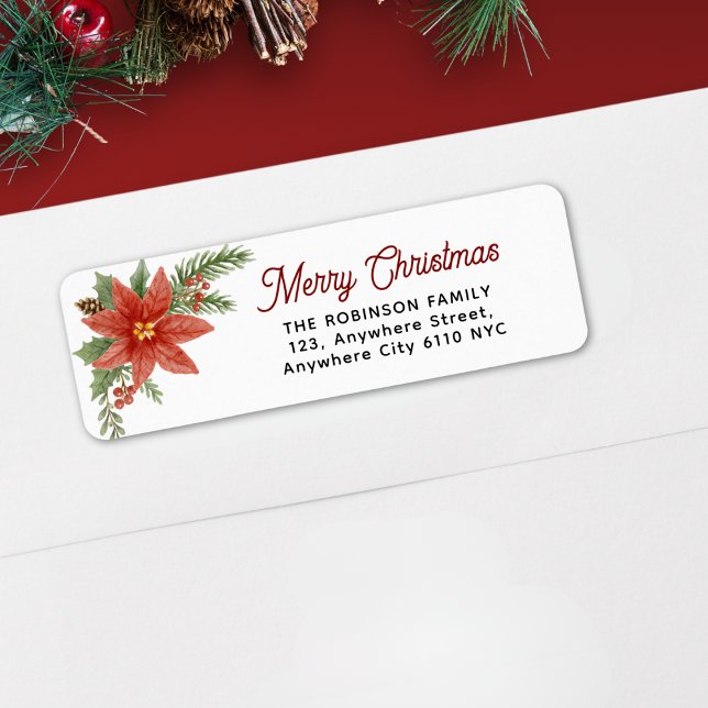 Aquarelle Poinsettia Joyeux Noël (Créateur téléchargé)