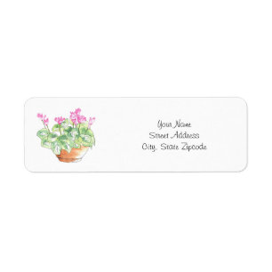 Aquarelle pointillée Cyclamen