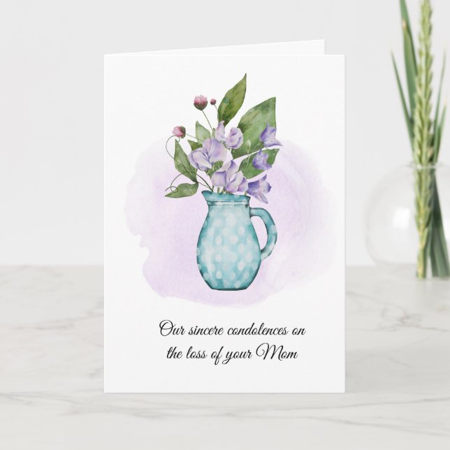 Aquarelle Pois doux en verre Jug Sympathie | Carte (Devant)