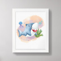 Aquarelle Poster de la pépinière à thème Océan req