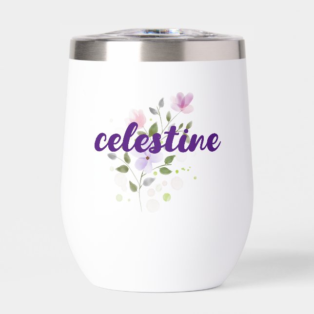 Aquarelle pourpre Nom Fleurs du pays (Avant)