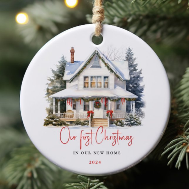 Aquarelle Première Accueil Garde de Noël Ornement (Créateur téléchargé)