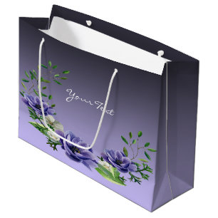 Aquarelle Purple Fleurs Sac cadeau