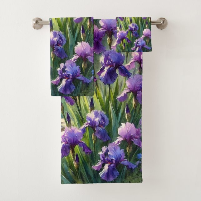 Aquarelle Purple Irises Floral (En situation)