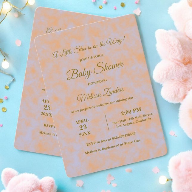 Aquarelle Purple & Orange Baby shower Invitation (Créateur téléchargé)