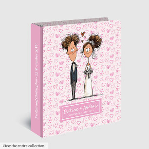 Aquarelle Quirky Mariage anneau Classeur photo Alb