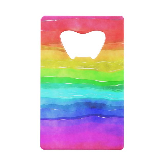Aquarelle Rainbow Stripes Design Botter Opener (Devant)