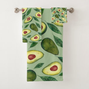Aquarelle réaliste Avocado Slices Vert 