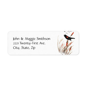 Aquarelle Red Wing Blackbird Oiseau Art de la natu