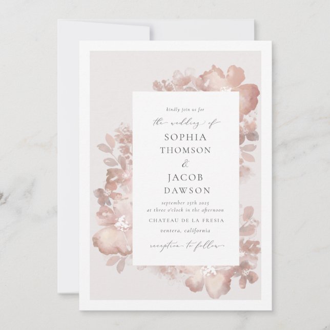 Aquarelle Romance Invitation (Devant)