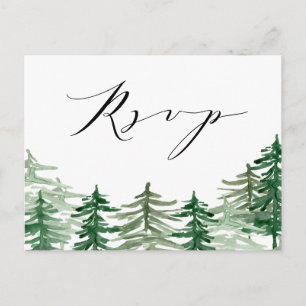 Aquarelle romantique Bois de mariage RSVP carte po