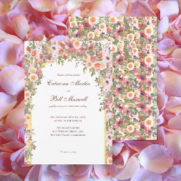 Aquarelle romantique Faire-part de mariage d'arche