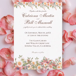Aquarelle romantique Faire-part de mariage florale