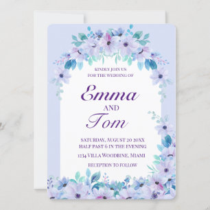 Aquarelle romantique Floral Purple Invitation