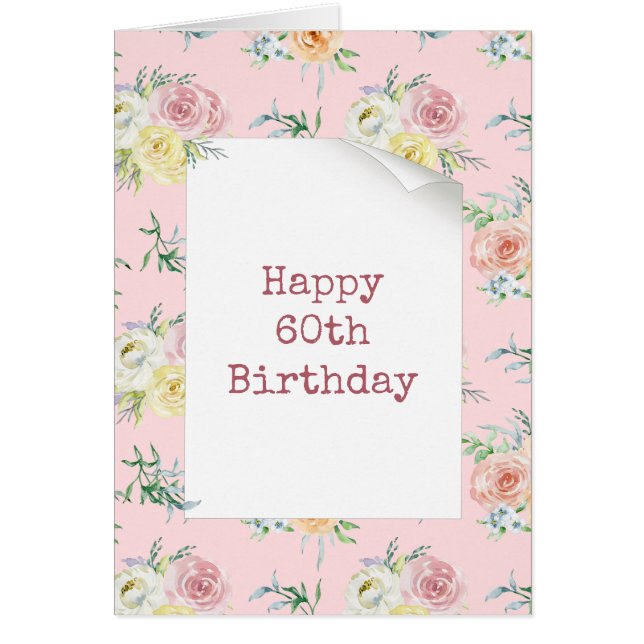 Aquarelle Rose 60e anniversaire (Devant)