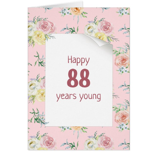 Aquarelle Rose 88e anniversaire (Devant)