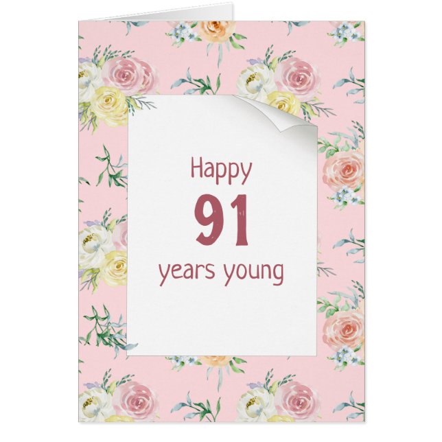 Aquarelle Rose 91e anniversaire (Devant)