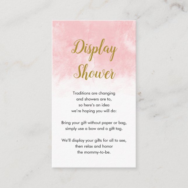 Aquarelle rose | Afficher la carte Baby shower (Devant)