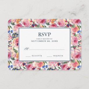 Aquarelle   Rose anglais - Mariage RSVP