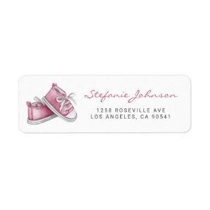 Aquarelle rose Baby shower de chaussures pour bébé