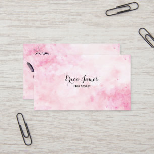 Aquarelle rose Beauté Salon Carte de visite