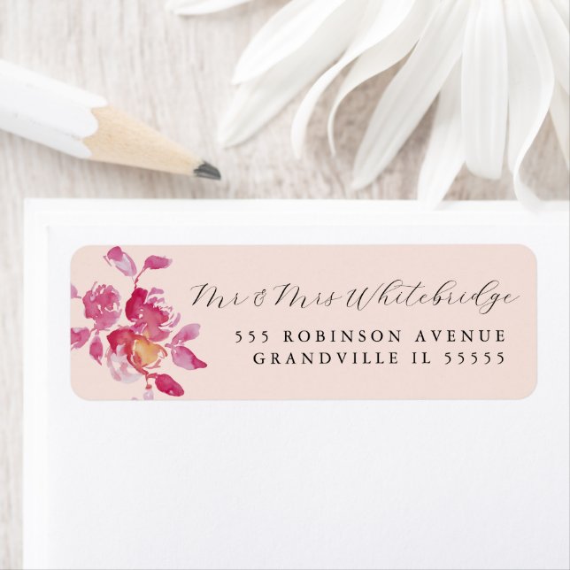 Aquarelle Rose Blu Design moderne (En situation)