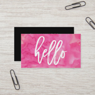 Aquarelle rose Chic Hello Carte de visite