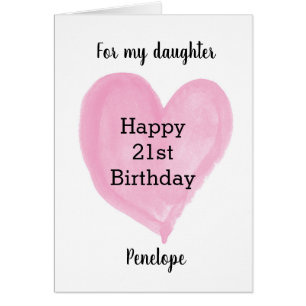 Aquarelle rose Coeur 21e anniversaire