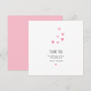 Aquarelle rose coeur roux simple merci