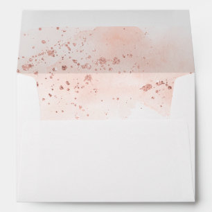 Aquarelle rose couleur or rose pâle enveloppes 5x7