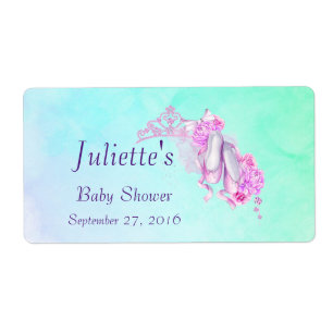 Aquarelle rose Couronne & Ballet Chaussures Boutei