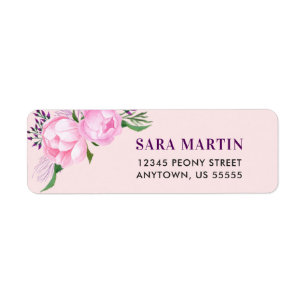 Aquarelle rose de pivoines