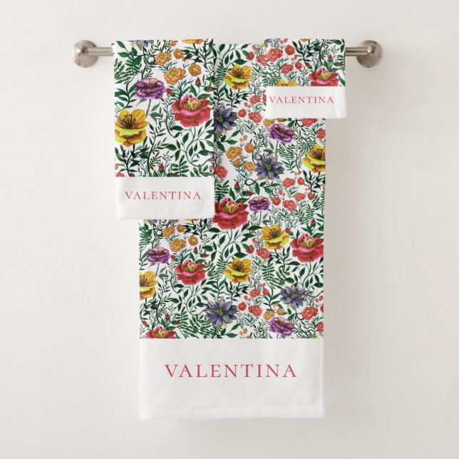 Aquarelle rose élégant Motif floral foncé (En situation)