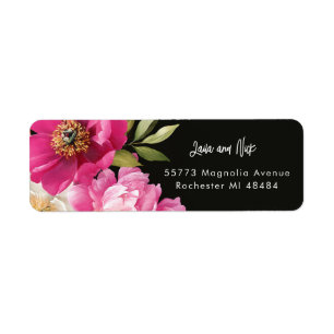 Aquarelle rose et blanc Peony Mariage floral