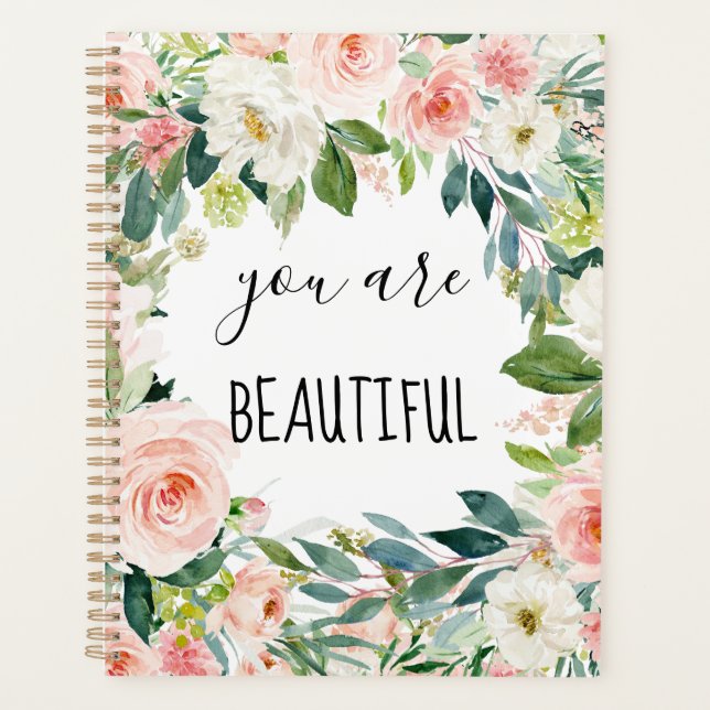 Aquarelle rose et blanc Vous êtes beau (Devant)