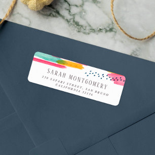 Aquarelle rose et bleu Abstrait moderne