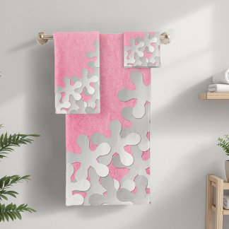 Aquarelle rose et fleurs blanches