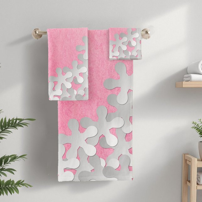 Aquarelle rose et fleurs blanches (Créateur téléchargé)