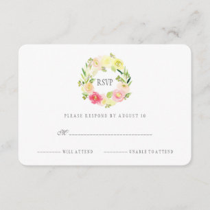 Aquarelle rose et jaune   floral RSVP