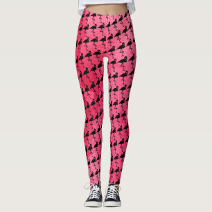 Aquarelle rose et Leggings Flamant rose noir