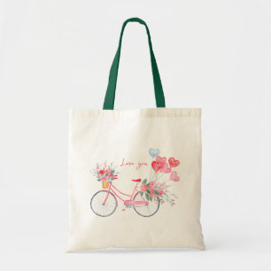 Aquarelle rose et rouge Minimaliste Amour Vous Sac