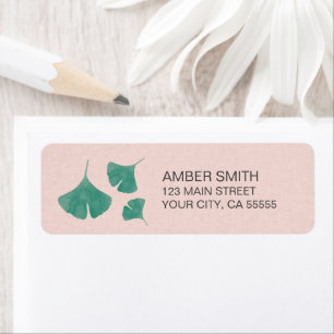 Aquarelle rose et Turquoise verte Ginkgo Leaf Trio